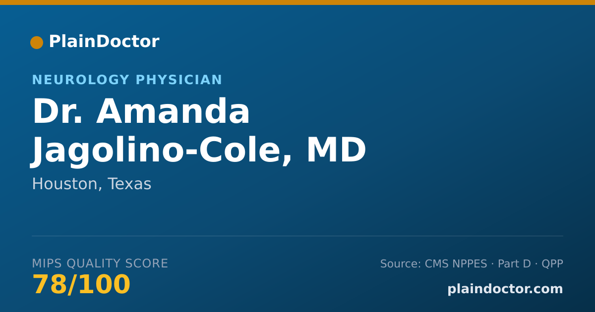 Shareable card for Amanda Jagolino-Cole, MD - Neurology Physician, Houston, TX