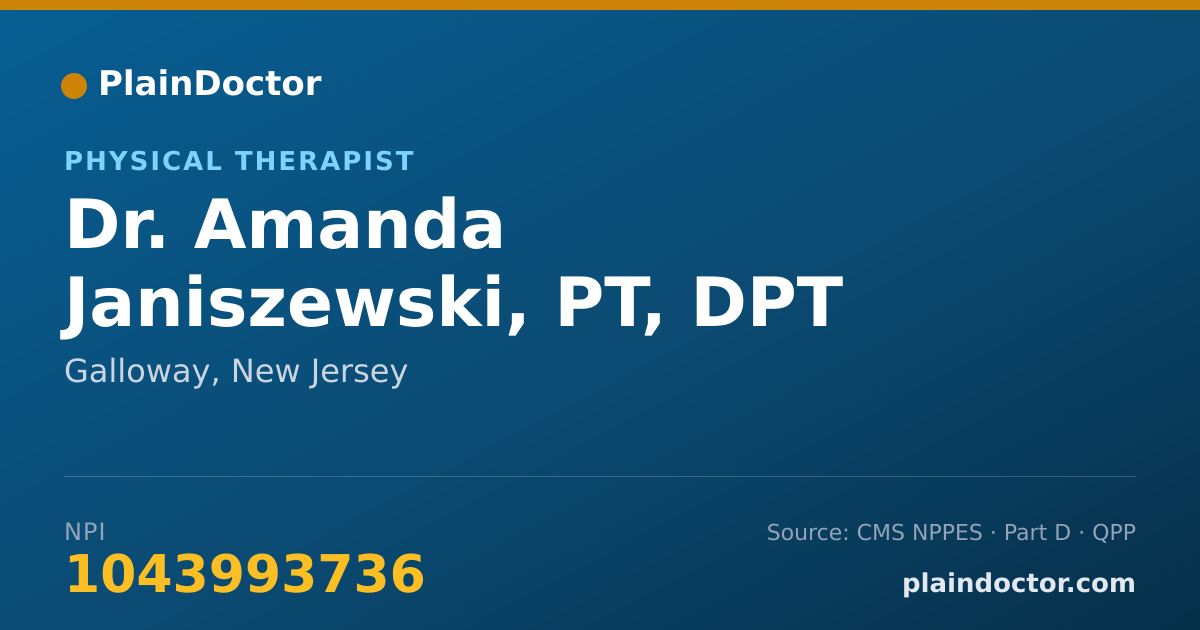 Shareable card for Amanda Janiszewski, PT, DPT - Physical Therapist, Galloway, NJ
