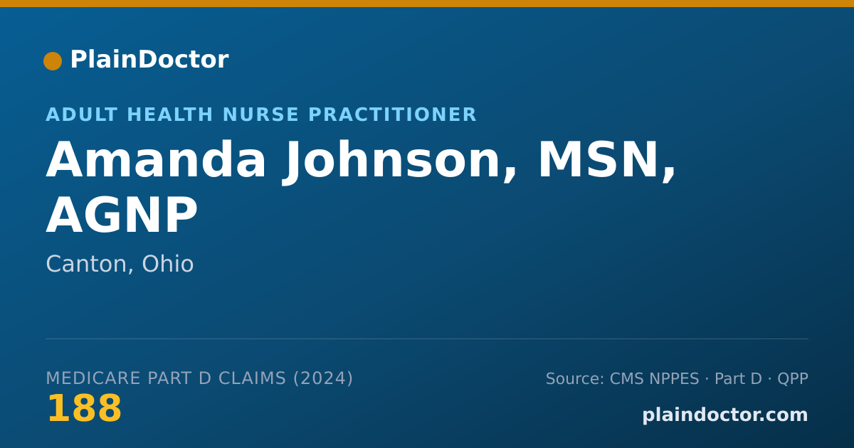 Shareable card for Amanda Johnson, MSN, AGNP - Adult Health Nurse Practitioner, Canton, OH