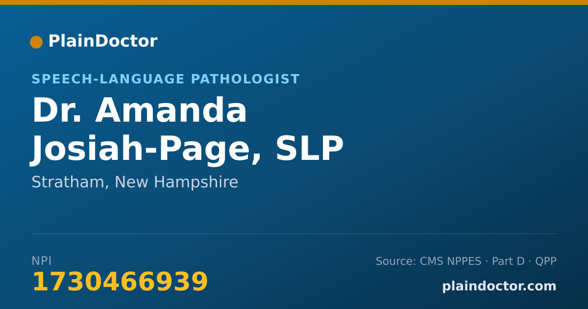 Shareable card for Amanda Josiah-Page, SLP - Speech-Language Pathologist, Stratham, NH