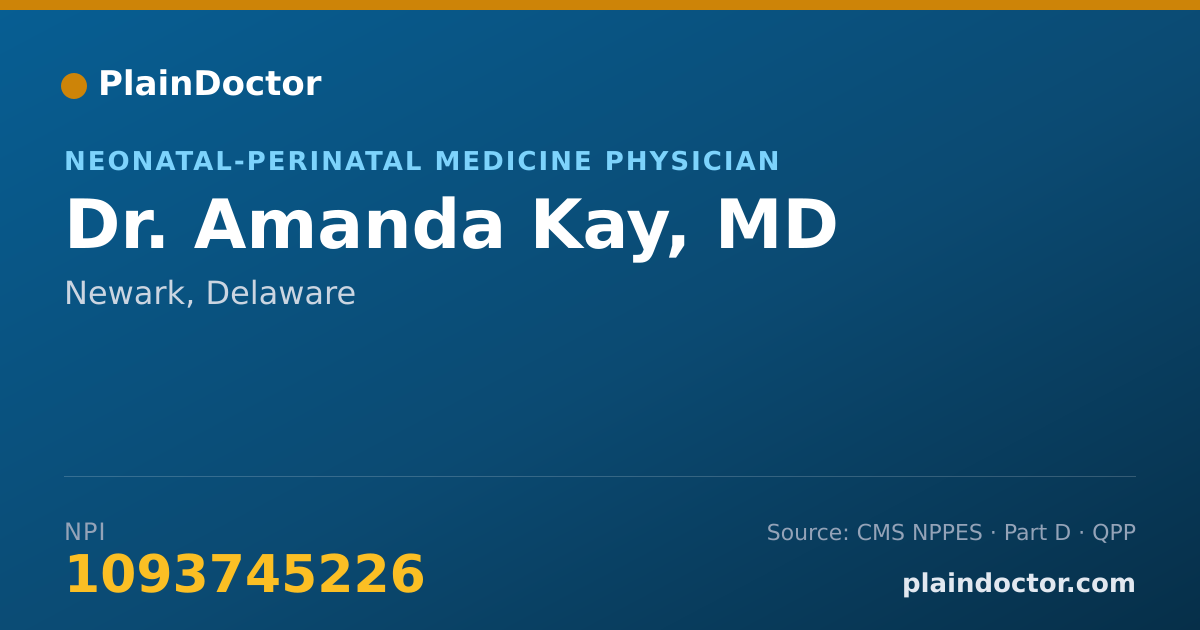 Shareable card for Amanda Kay, MD - Neonatal-Perinatal Medicine Physician, Newark, DE