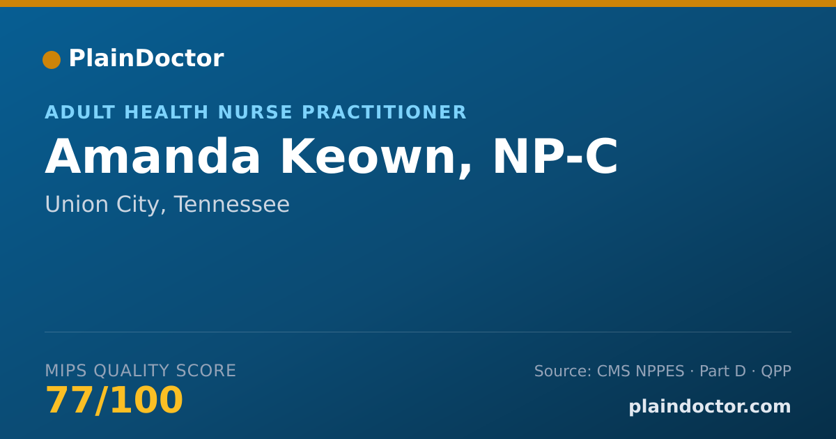 Shareable card for Amanda Keown, NP-C - Adult Health Nurse Practitioner, Union City, TN