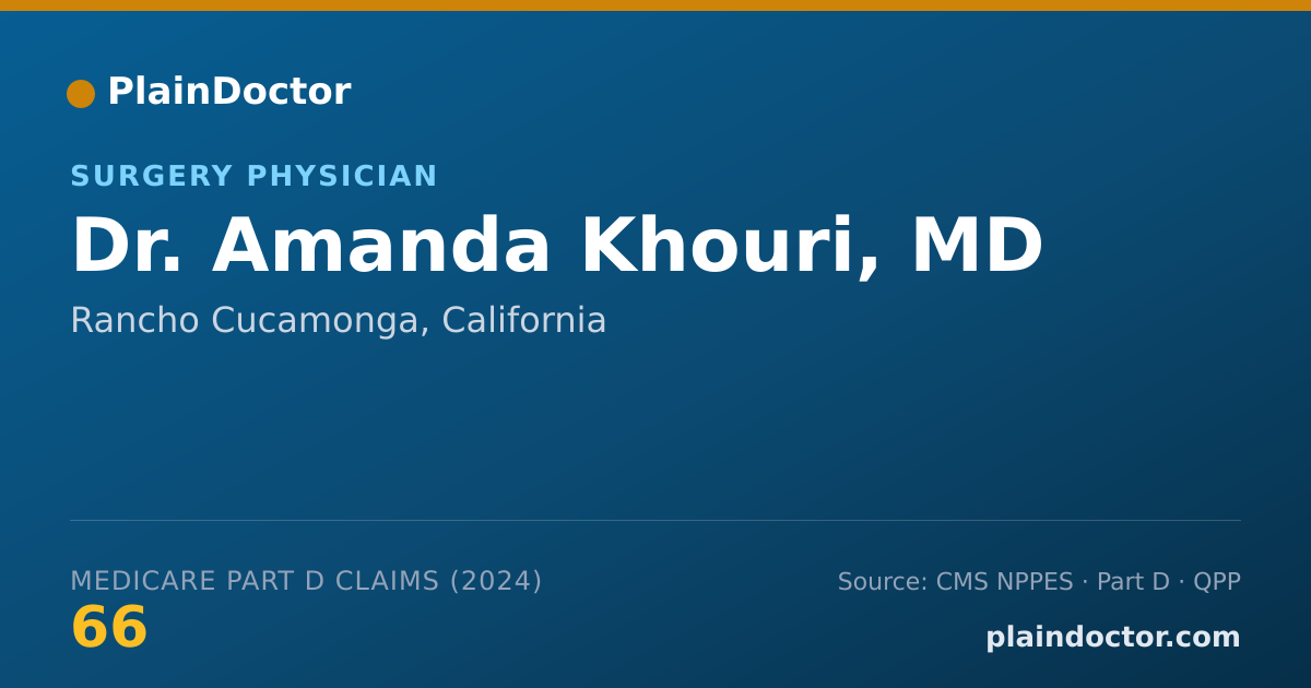 Shareable card for Amanda Khouri, MD - Surgery Physician, Rancho Cucamonga, CA