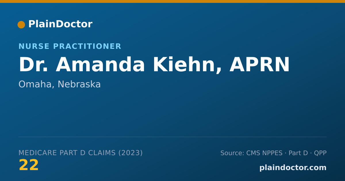 Shareable card for Amanda Kiehn, APRN - Nurse Practitioner, Omaha, NE