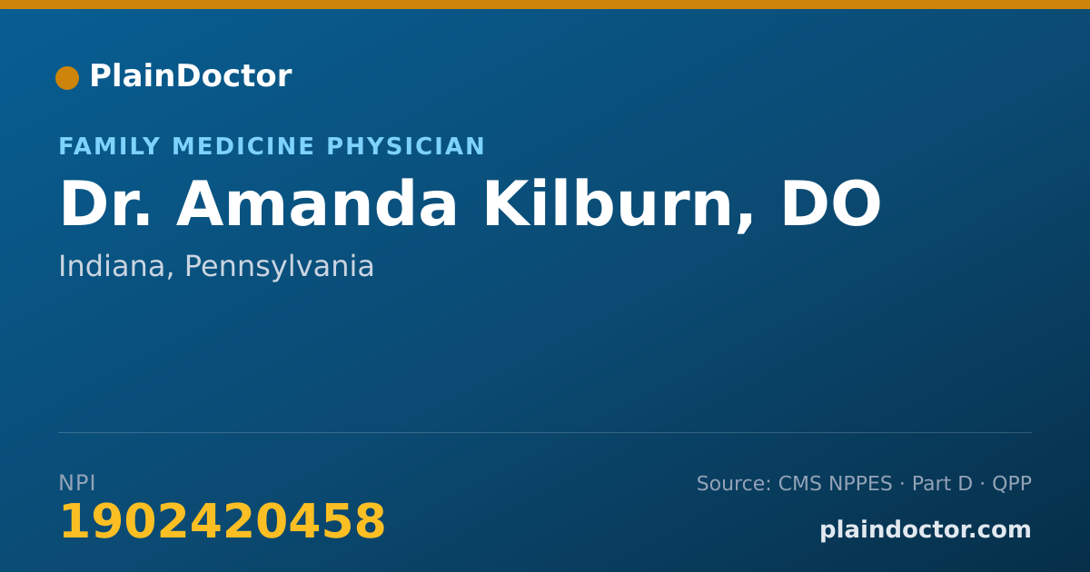 Shareable card for Amanda Kilburn, DO - Family Medicine Physician, Indiana, PA