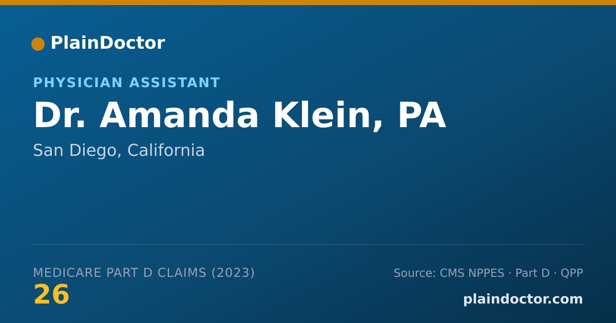 Shareable card for Amanda Klein, PA - Physician Assistant, San Diego, CA
