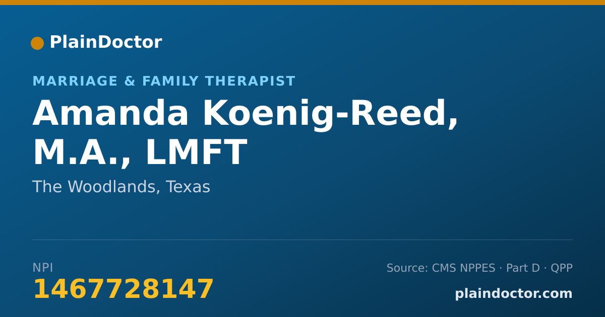 Shareable card for Amanda Koenig-Reed, M.A., LMFT - Marriage & Family Therapist, The Woodlands, TX
