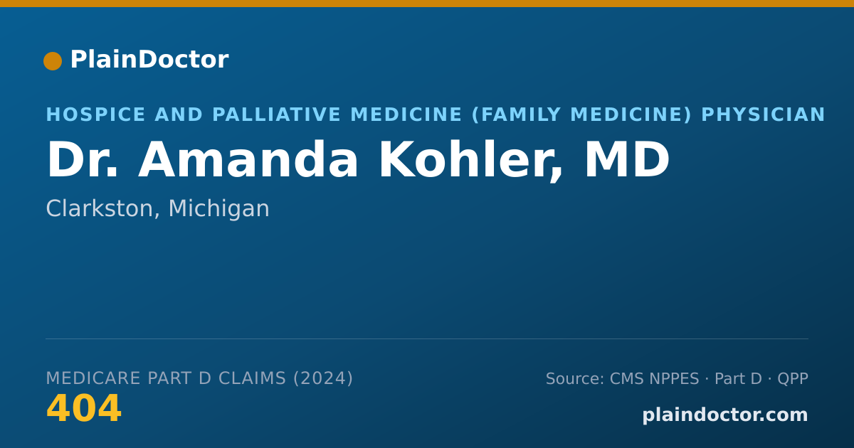 Shareable card for Amanda Kohler, MD - Hospice and Palliative Medicine (Family Medicine) Physician, Clarkston, MI