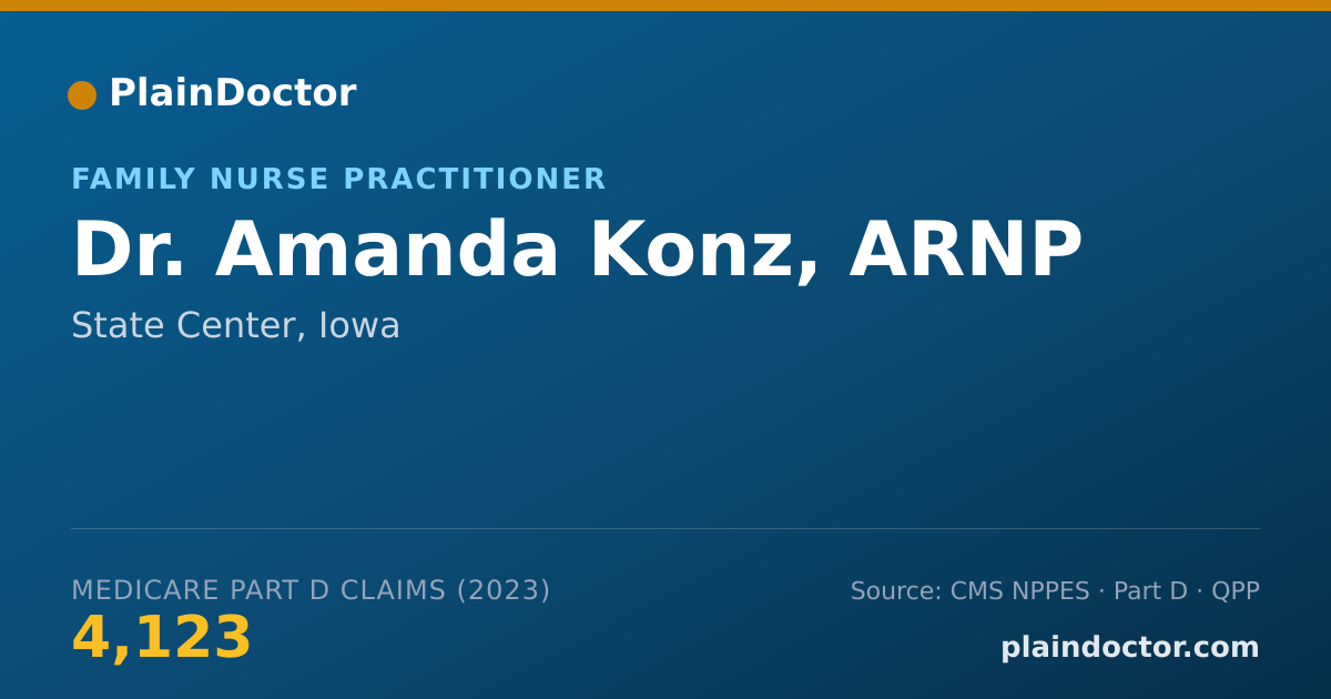 Shareable card for Amanda Konz, ARNP - Family Nurse Practitioner, State Center, IA