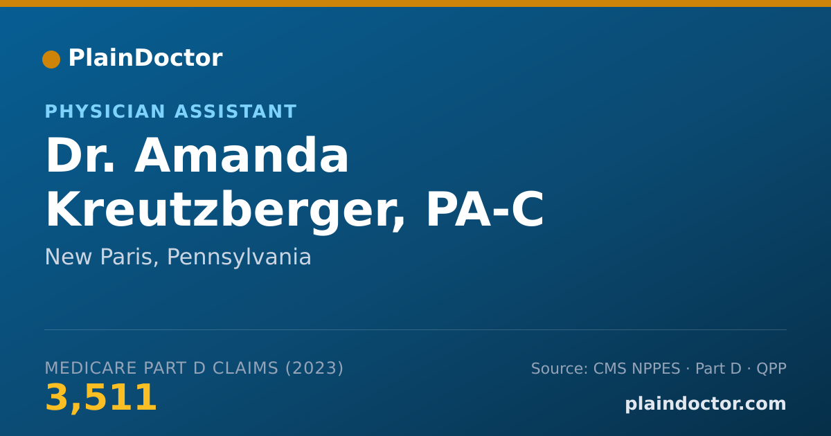 Shareable card for Amanda Kreutzberger, PA-C - Physician Assistant, New Paris, PA