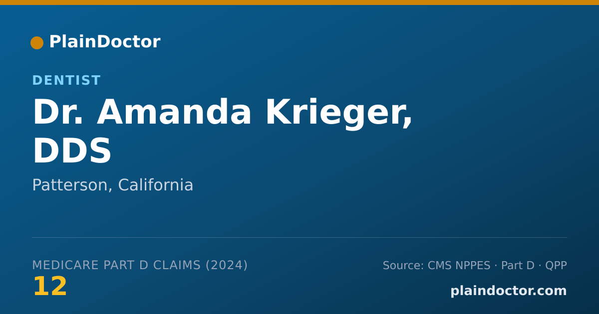 Shareable card for Amanda Krieger, DDS - Dentist, Patterson, CA