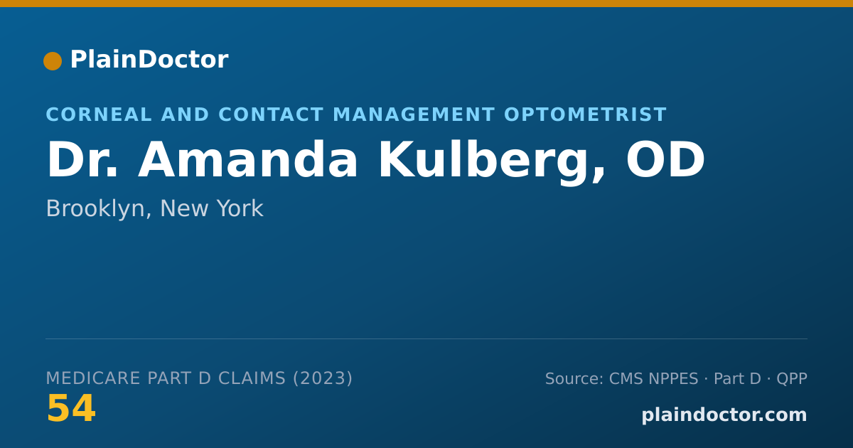 Shareable card for Amanda Kulberg, OD - Corneal and Contact Management Optometrist, Brooklyn, NY