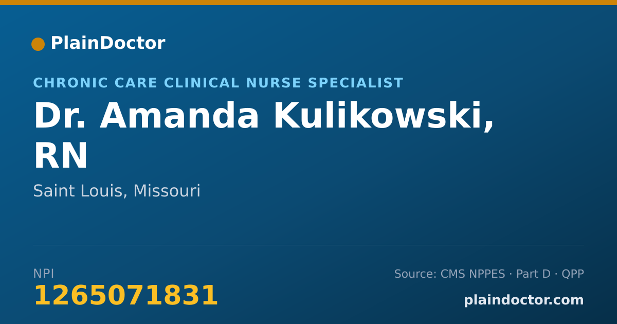 Shareable card for Amanda Kulikowski, RN - Chronic Care Clinical Nurse Specialist, Saint Louis, MO