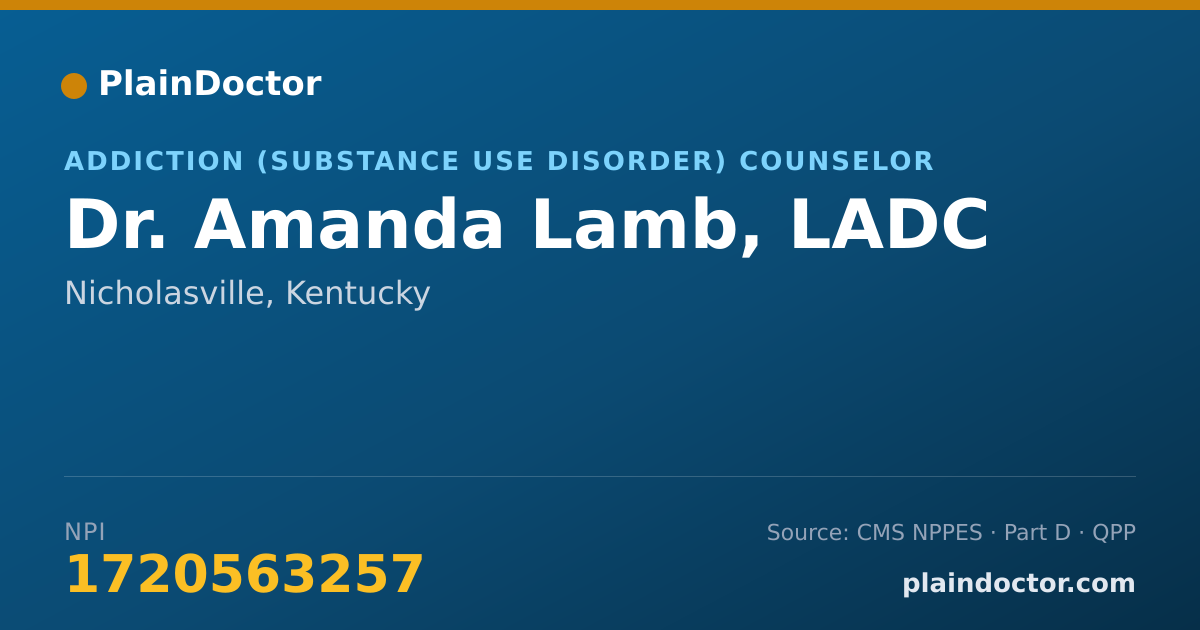 Shareable card for Amanda Lamb, LADC - Addiction (Substance Use Disorder) Counselor, Nicholasville, KY