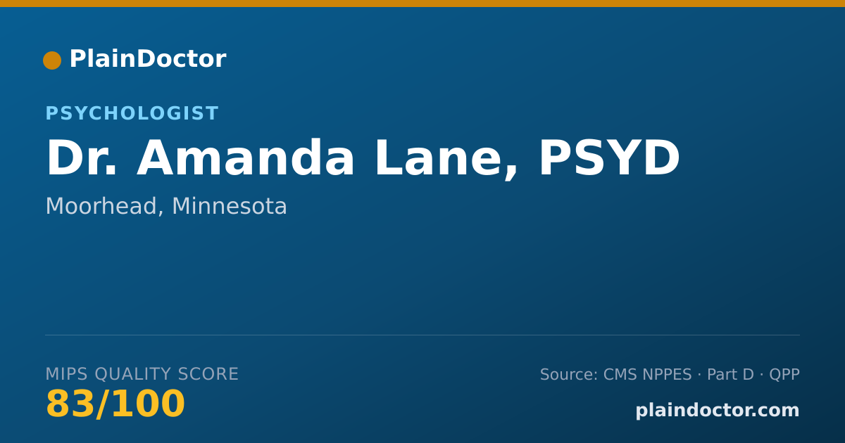 Shareable card for Amanda Lane, PSYD - Psychologist, Moorhead, MN