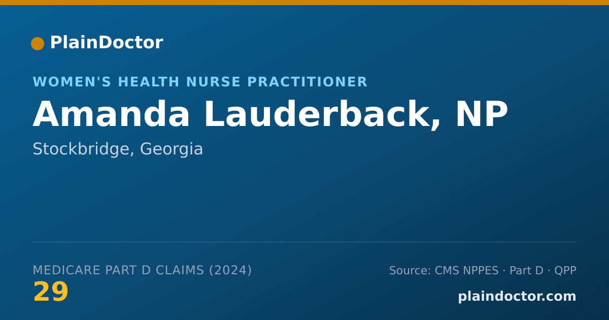 Shareable card for Amanda Lauderback, NP - Women's Health Nurse Practitioner, Stockbridge, GA