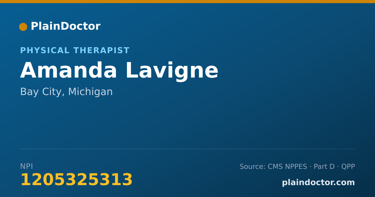 Shareable card for Amanda Lavigne - Physical Therapist, Bay City, MI