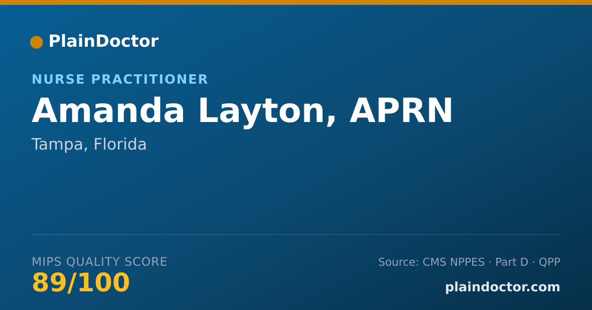 Shareable card for Amanda Layton, APRN - Nurse Practitioner, Tampa, FL
