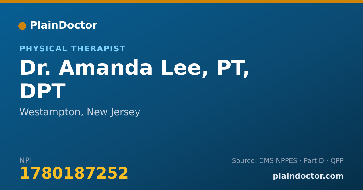 Shareable card for Amanda Lee, PT, DPT - Physical Therapist, Westampton, NJ