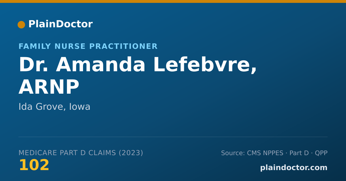 Shareable card for Amanda Lefebvre, ARNP - Family Nurse Practitioner, Ida Grove, IA