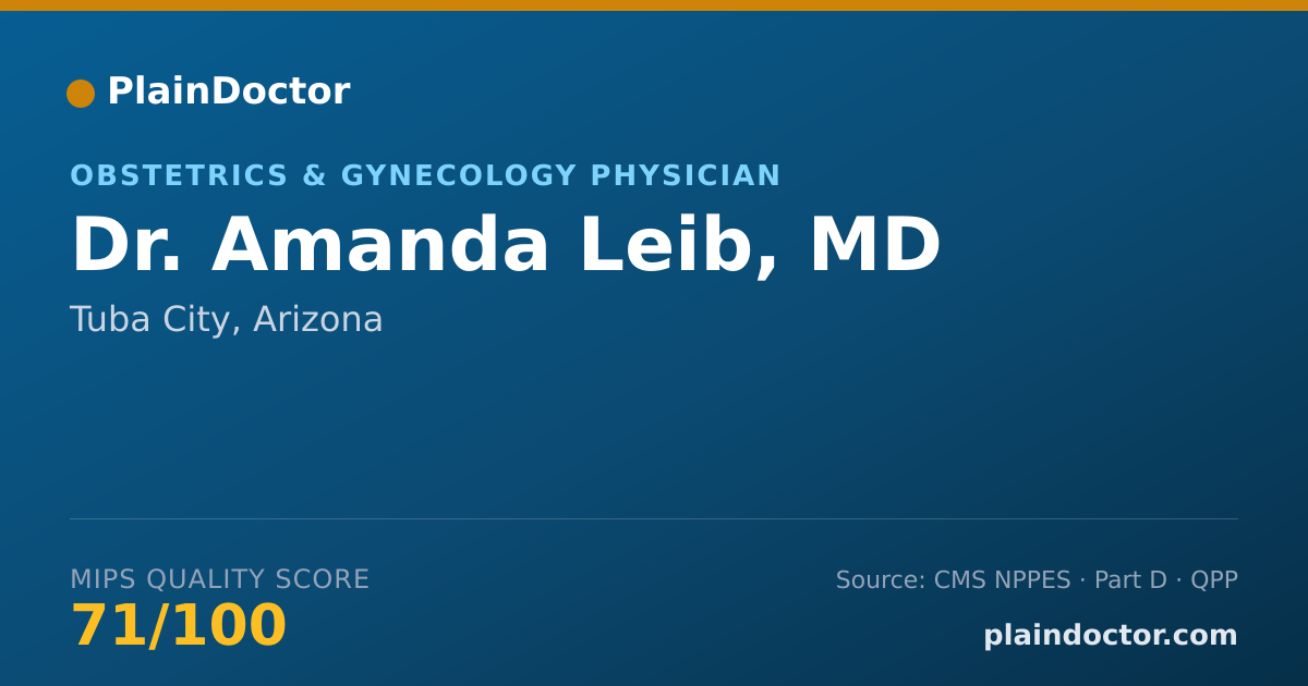 Shareable card for Amanda Leib, MD - Obstetrics & Gynecology Physician, Tuba City, AZ