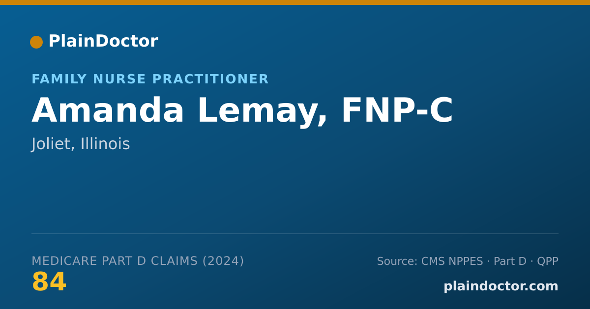 Shareable card for Amanda Lemay, FNP-C - Family Nurse Practitioner, Joliet, IL