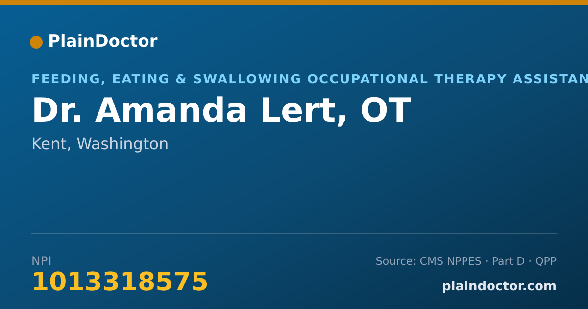 Shareable card for Amanda Lert, OT - Feeding, Eating & Swallowing Occupational Therapy Assistant, Kent, WA
