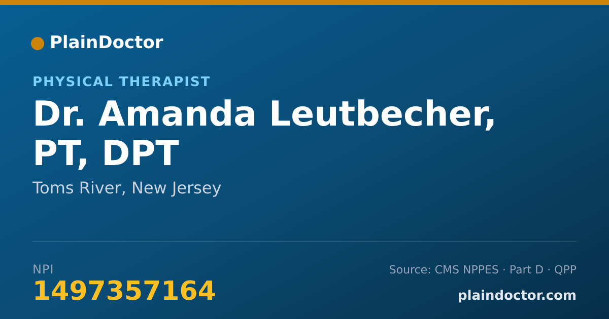 Shareable card for Amanda Leutbecher, PT, DPT - Physical Therapist, Toms River, NJ