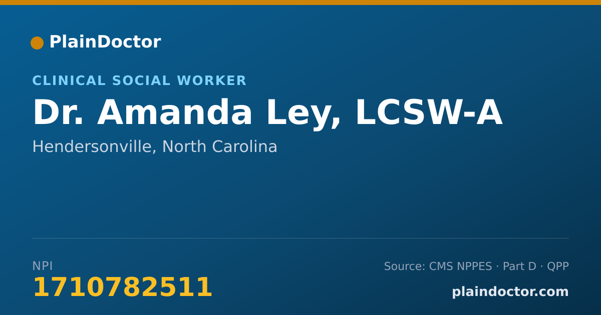 Shareable card for Amanda Ley, LCSW-A - Clinical Social Worker, Hendersonville, NC