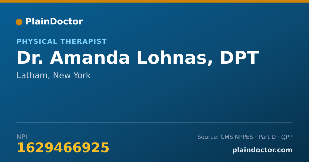 Shareable card for Amanda Lohnas, DPT - Physical Therapist, Latham, NY