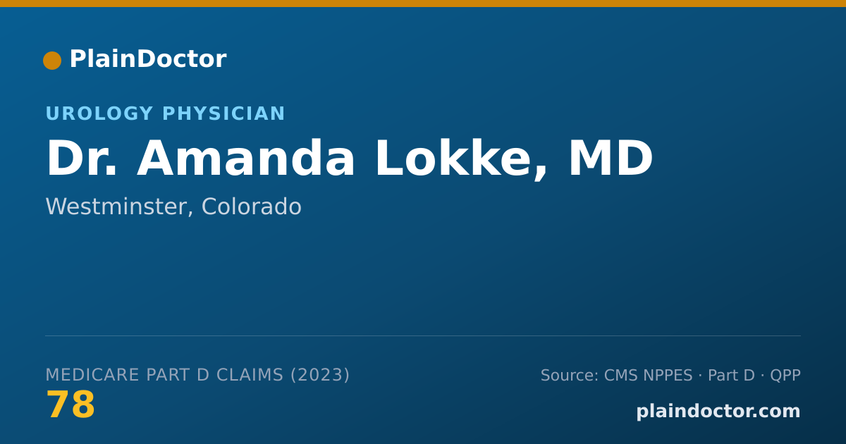 Shareable card for Amanda Lokke, MD - Urology Physician, Westminster, CO