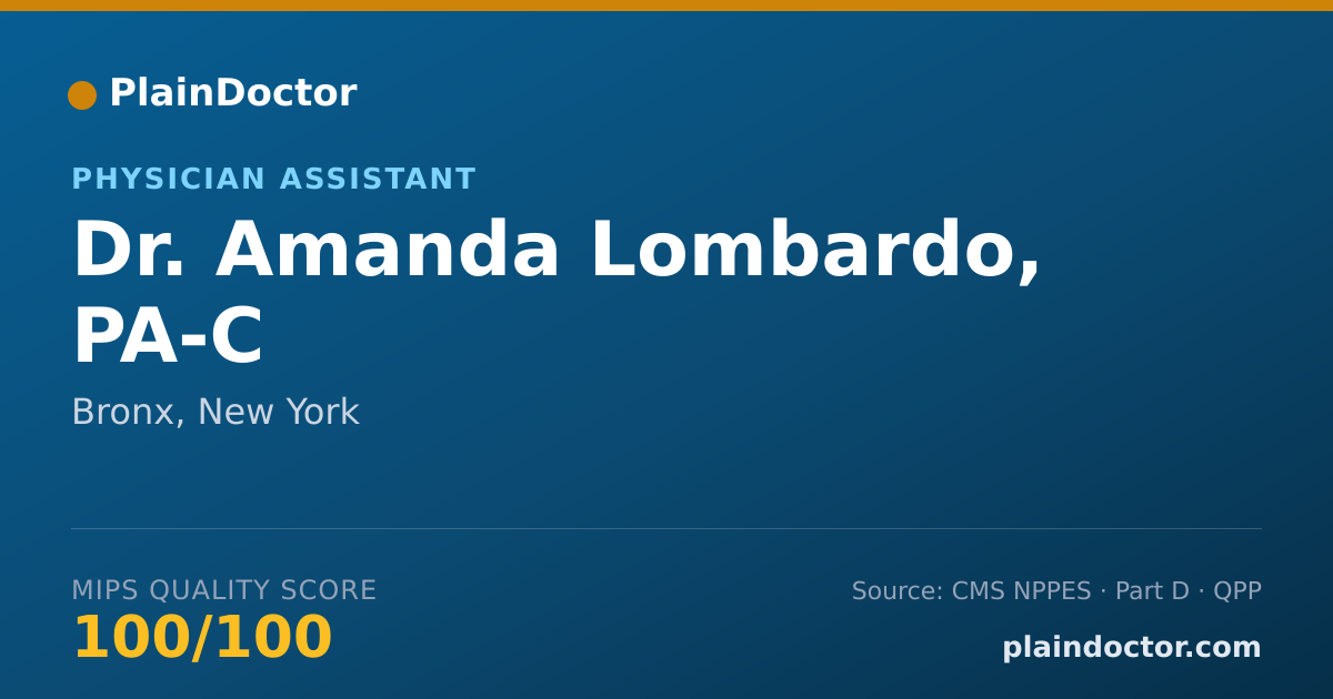 Shareable card for Amanda Lombardo, PA-C - Physician Assistant, Bronx, NY