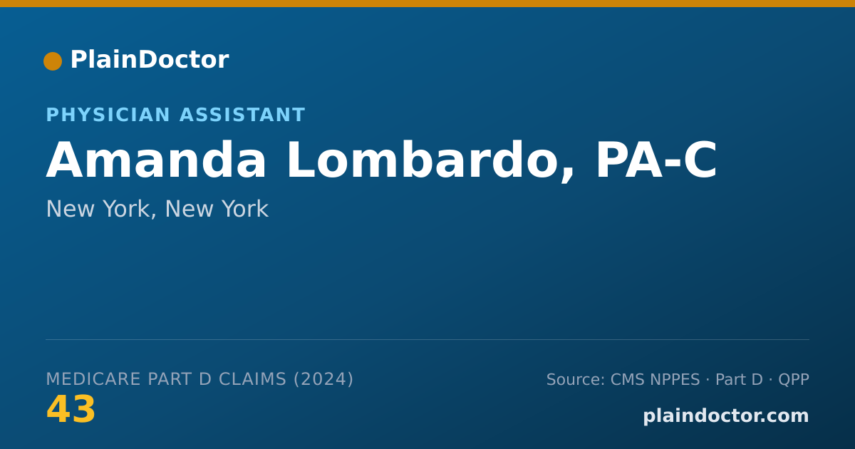 Shareable card for Amanda Lombardo, PA-C - Physician Assistant, New York, NY