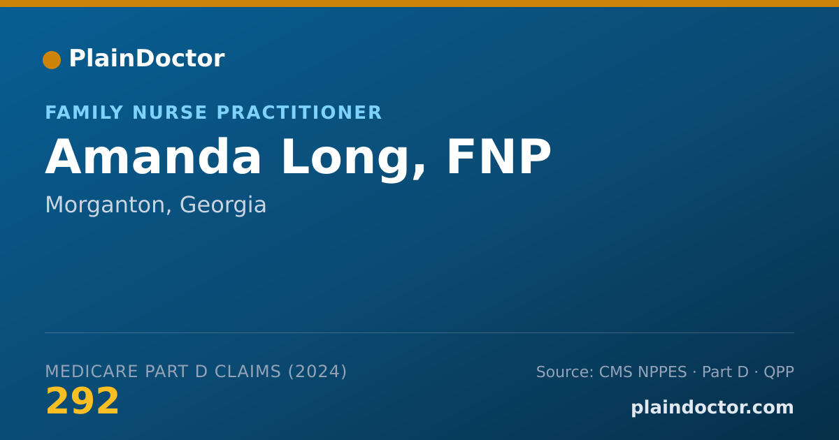 Shareable card for Amanda Long, FNP - Family Nurse Practitioner, Morganton, GA