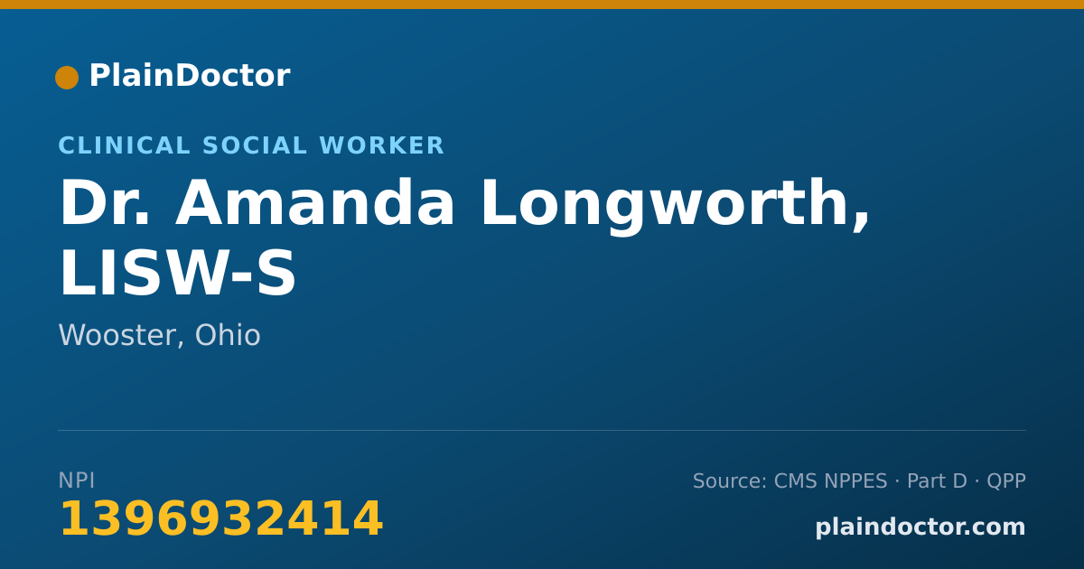 Shareable card for Amanda Longworth, LISW-S - Clinical Social Worker, Wooster, OH