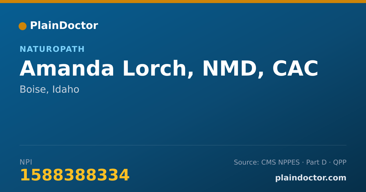Shareable card for Amanda Lorch, NMD, CAC - Naturopath, Boise, ID