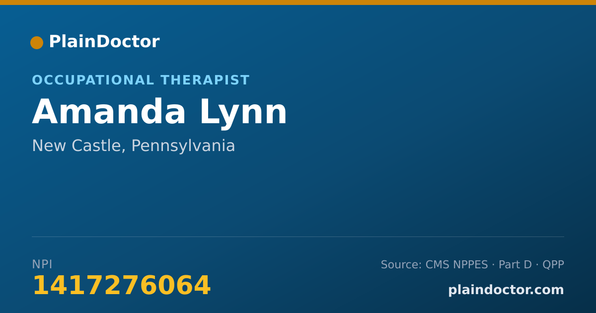 Shareable card for Amanda Lynn - Occupational Therapist, New Castle, PA