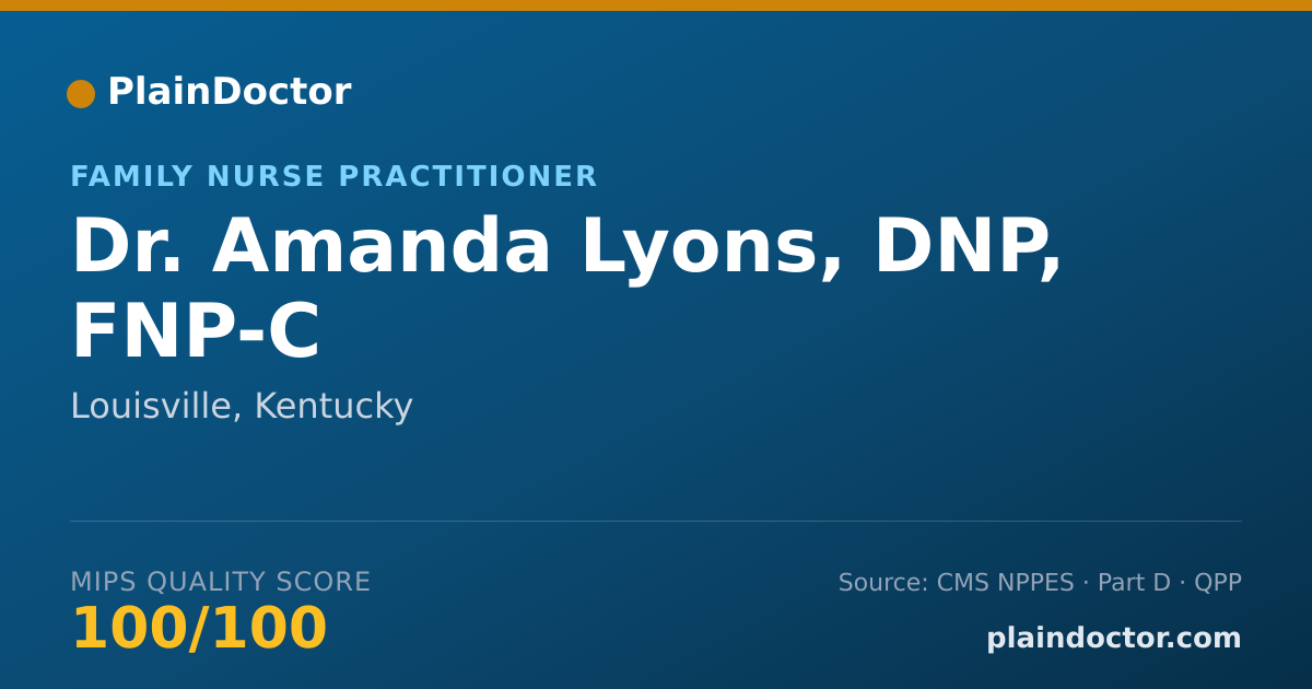 Shareable card for Amanda Lyons, DNP, FNP-C - Family Nurse Practitioner, Louisville, KY