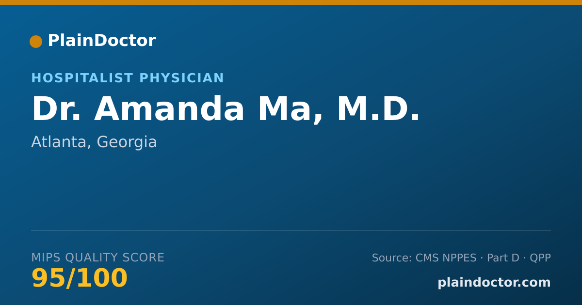 Shareable card for Amanda Ma, M.D. - Hospitalist Physician, Atlanta, GA