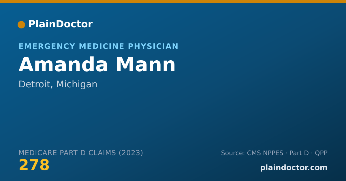 Shareable card for Amanda Mann - Emergency Medicine Physician, Detroit, MI