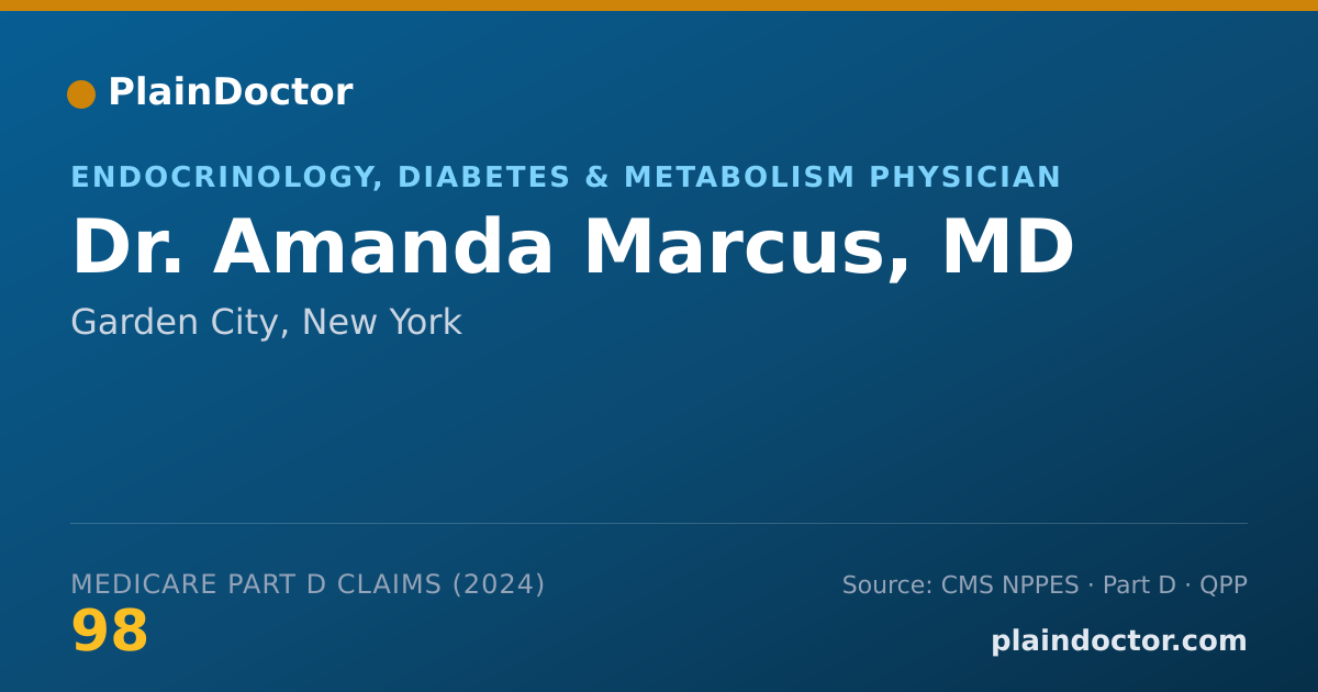 Shareable card for Amanda Marcus, MD - Endocrinology, Diabetes & Metabolism Physician, Garden City, NY