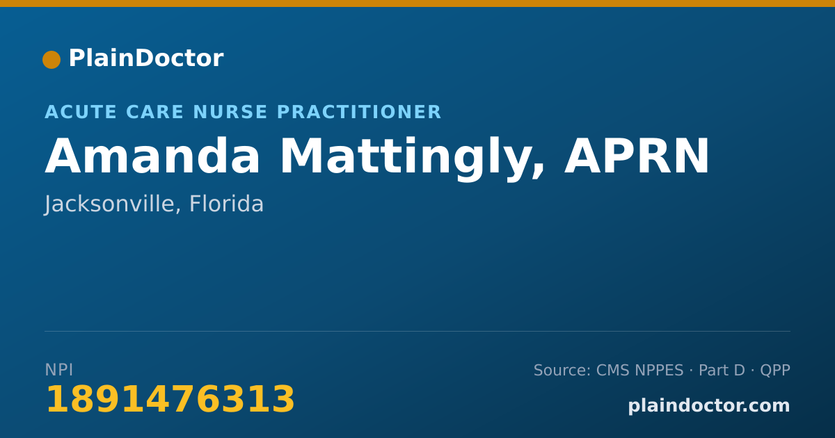 Shareable card for Amanda Mattingly, APRN - Nurse Practitioner, Jacksonville, FL