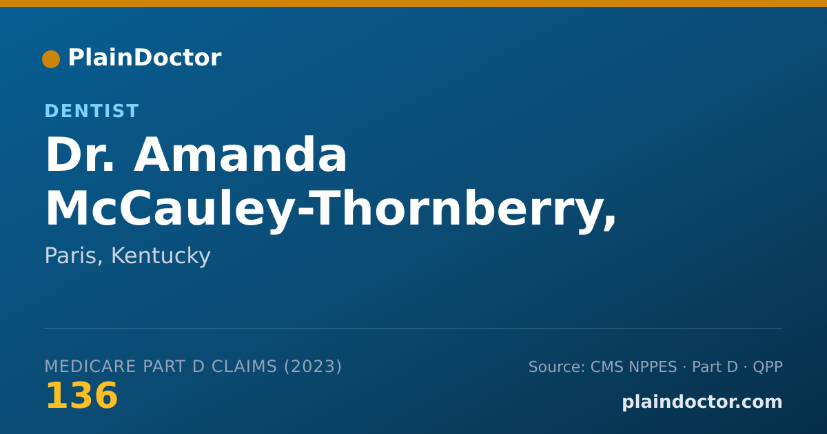 Shareable card for Amanda McCauley-Thornberry, D.M.D. - Dentist, Paris, KY