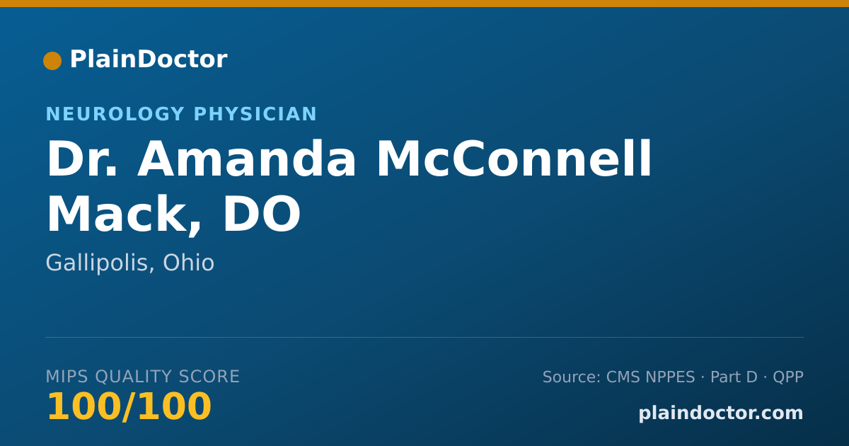 Shareable card for Amanda McConnell Mack, DO - Sleep Medicine (Psychiatry & Neurology) Physician, Gallipolis, OH