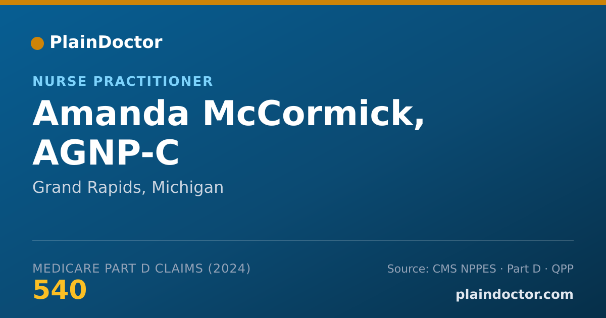 Shareable card for Amanda McCormick, AGNP-C - Nurse Practitioner, Grand Rapids, MI