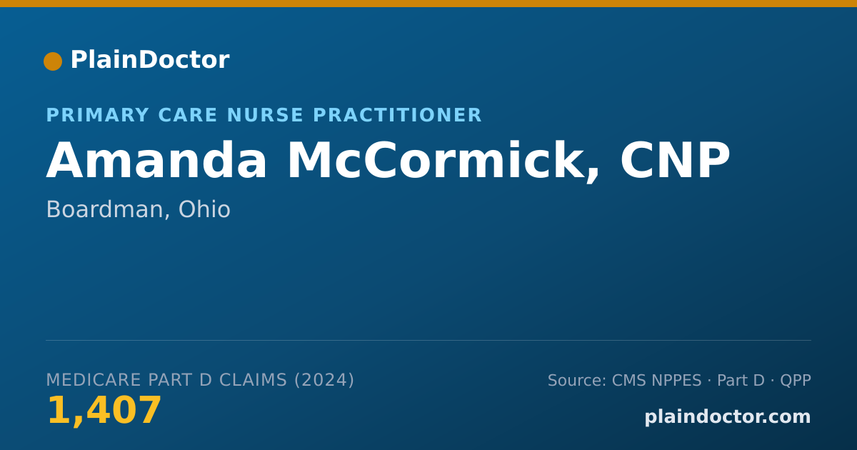 Shareable card for Amanda McCormick, CNP - Primary Care Nurse Practitioner, Boardman, OH