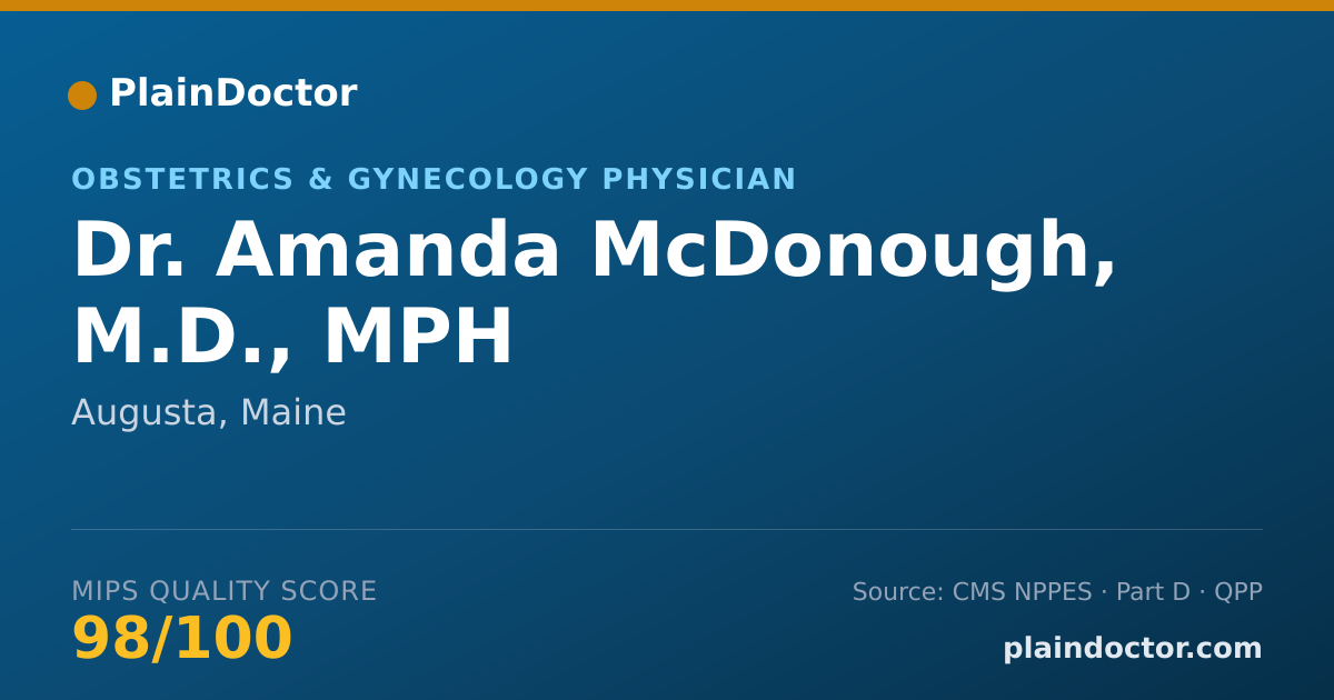 Shareable card for Amanda McDonough, M.D., MPH - Obstetrics & Gynecology Physician, Augusta, ME
