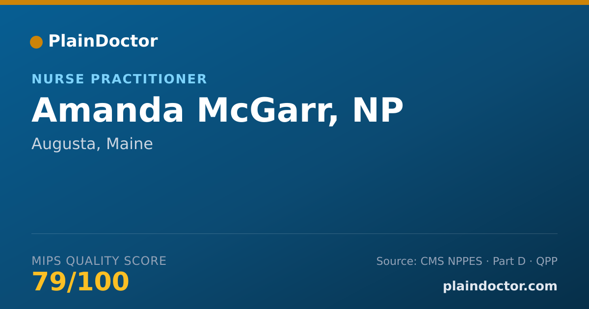 Shareable card for Amanda McGarr, NP - Nurse Practitioner, Augusta, ME