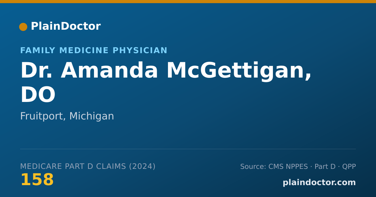 Shareable card for Amanda McGettigan, DO - Family Medicine Physician, Fruitport, MI