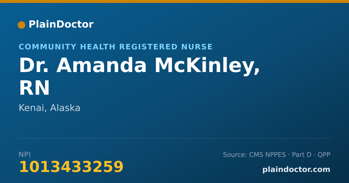 Shareable card for Amanda McKinley, RN - Community Health Registered Nurse, Kenai, AK